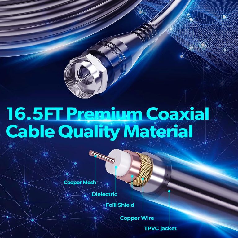 tv antenna with long high performance coax cable ensures antenna can be placed anywhere in your home for the best signal and the strongest reception.